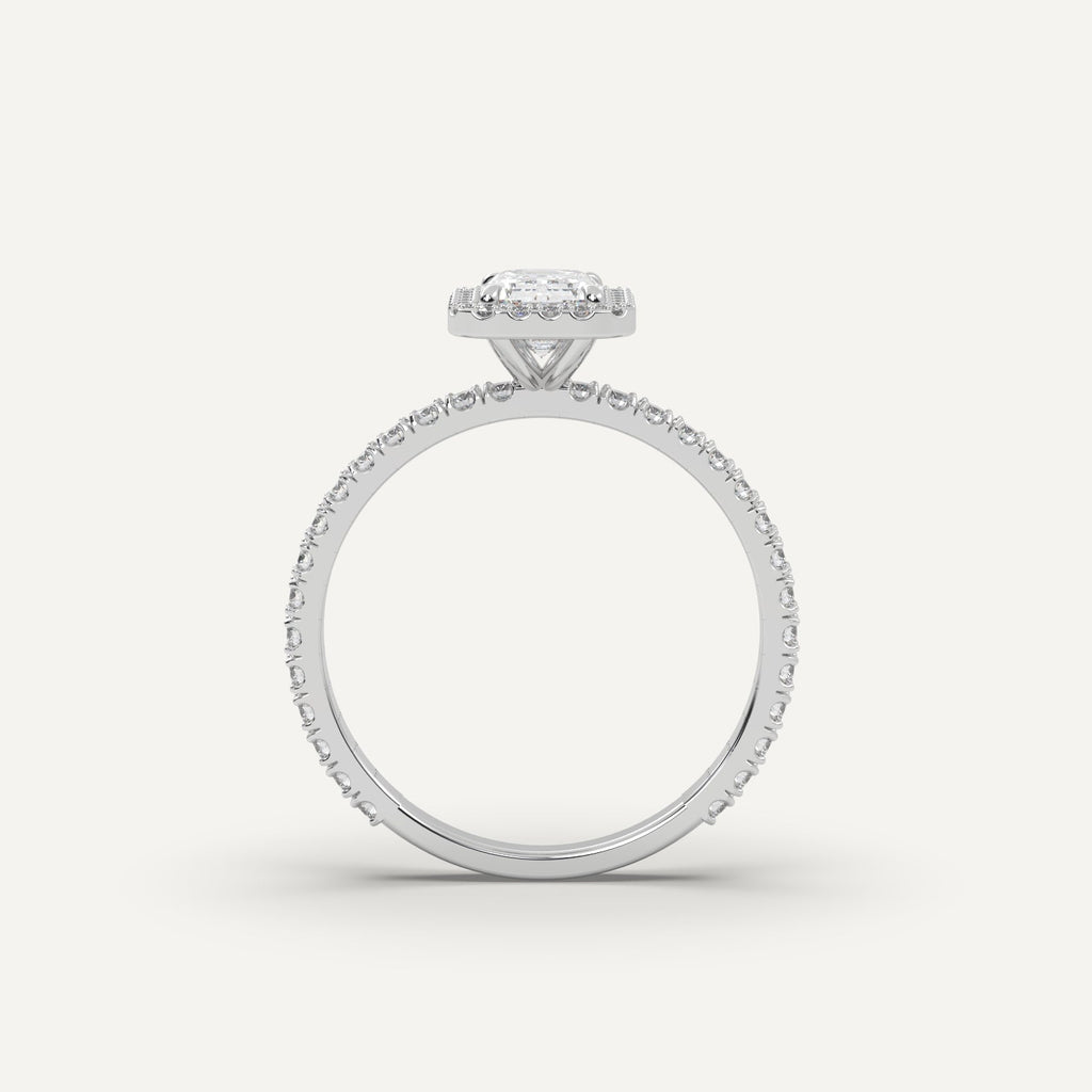 טבעת יהלום 1 קראט אמרלד