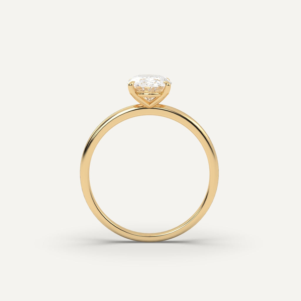 טבעת יהלום 1 קראט אובל