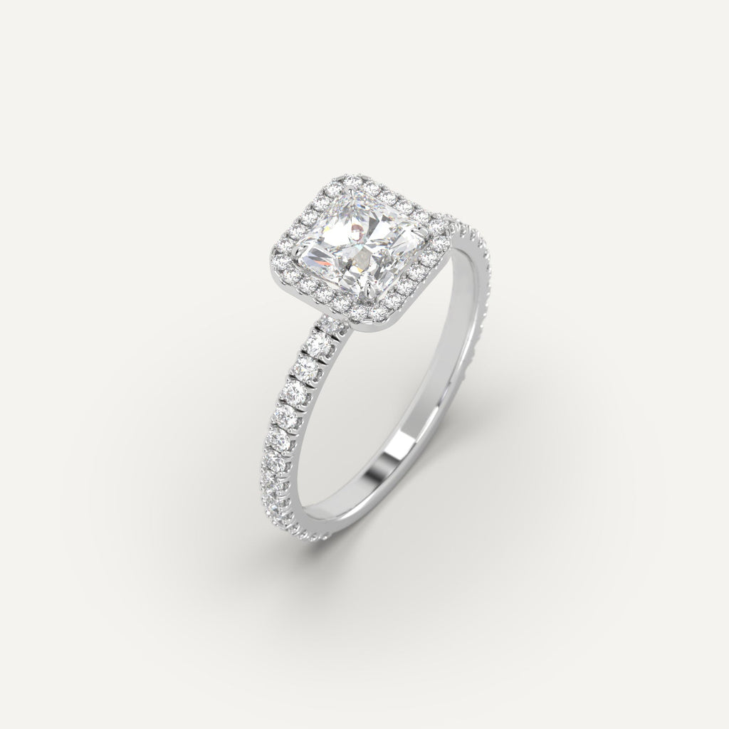 טבעת אירוסין זהב לבן עם יהלום רדיאן 1 קראט