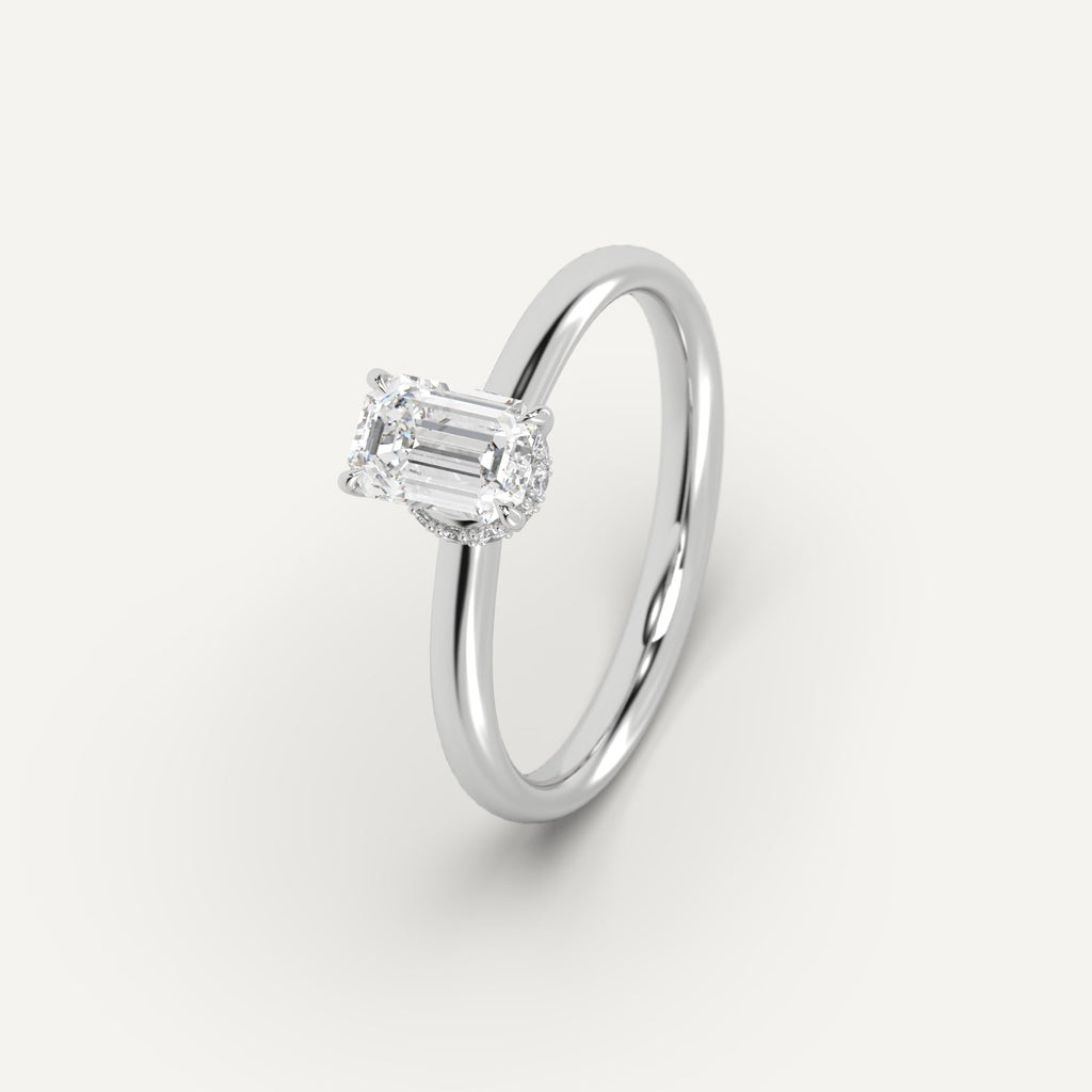 טבעת אירוסין יהלום טבעי בזהב לבן 14K