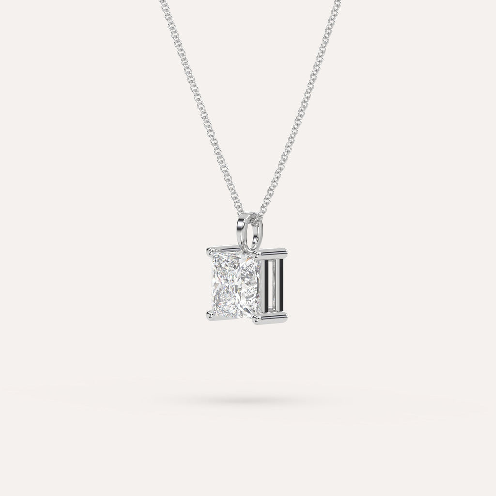 שרשרת תליון יהלום פרינסס 2 קראט זהב לבן 14K