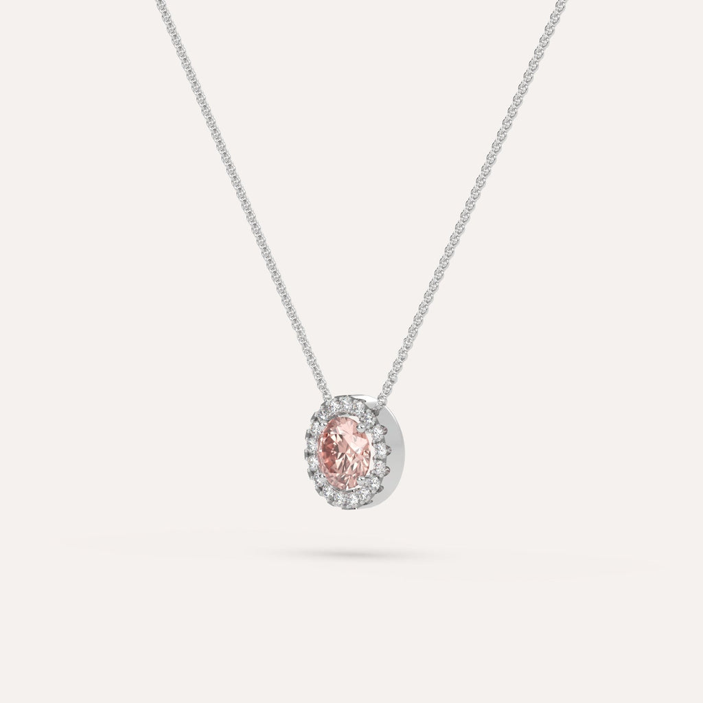 שרשרת יהלום ורוד זהב לבן